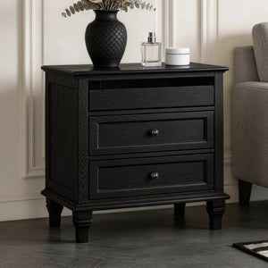 28" Wood Nightstand with Charging Station