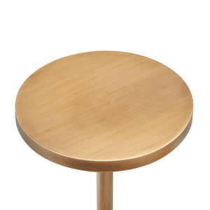 Morven - Adjustable Height Accent Table With Round Top - Antique Brass