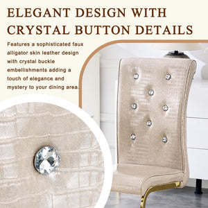 Elegant Design Alligator Skin Upholstered Dining Chairs