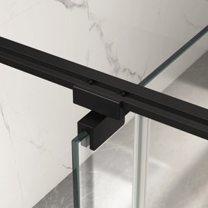 50-54"W x 74"H Pivot Shower Door with Matte Tempered Glass Finish