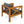 Patio Conversation Set with Foldable Acacia Wood Table and Cushioned Armchairs