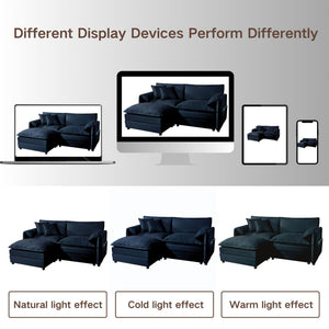 Modern Comfy Deep Seat Modular Sectional Sofa Cloud Couch With Ottoman