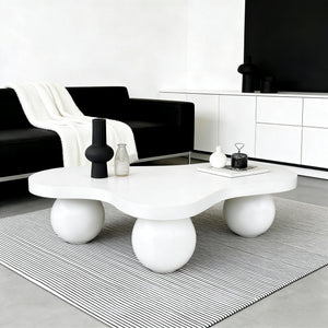Cloud Shaped Coffee Table With 3 Ball Legs For Living Room