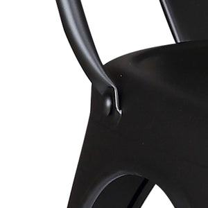 Set of 4 Stackable Metal Dining Chairs