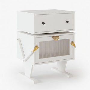 Robot LED Nightstand With 360° Rotating Drawer