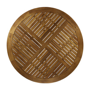 Hermosa Outdoor Acacia Wood Circular Dining Table