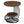 Round Vintage End Table With 2 Tier Storage