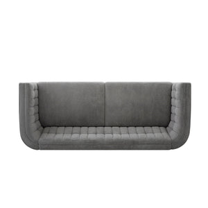 Modern 3 Seater Sofa Upholstered Couch with Curved Armrests