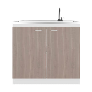 Salento Freestanding Sink, Double Door Cabinet, Two Shelves