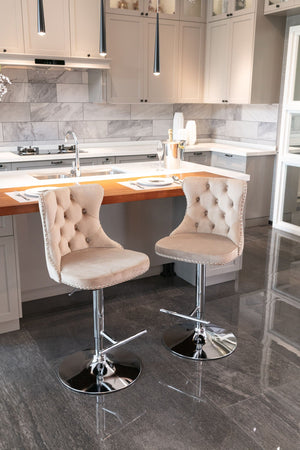 Swivel Adjustable Height Barstools Set of 2