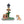Sitting Dog Solar Lantern Planter Statue