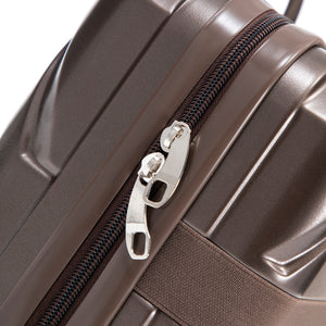 14"/20" 2-Piece ABS Spinner Wheel Luggage Set with Combination Lock and Cosmetic Case (Brown)