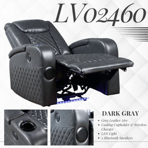 Alair Leather Aire Power Motion Recliner with Bluetooth and Wireless Charger