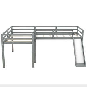 L Shaped Loft Bed With Ladder And Slide