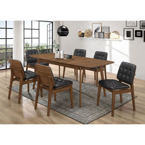 Tufted Back Dining Chairs With Tufted Upholstered Seats And Tapered Legs (Set of 2) - Black
