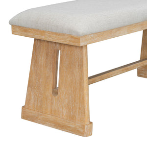 Dining Set With Rectangular Table, 4 Upholstered Chairs & 1 Padded Bench
