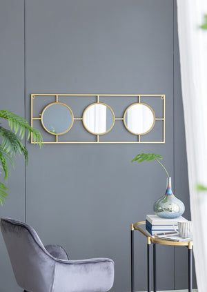 3 Mirror Piece Wall Mirror in Rectangular Frame