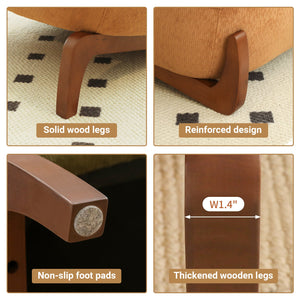 Cute Accent Chair with Solid Wood Legs
