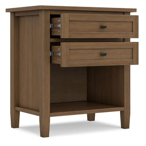 Warm Shaker - Bedside Table With 2 Drawers - Brown