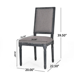 French Country Style Dining Chair with Upholstered Seating and Fluted Legs