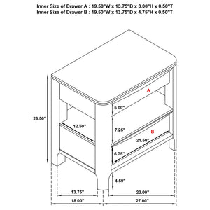 Verona - 2 Drawer Bedside Table With Hidden Storage - Walnut