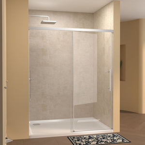 Frameless Single Sliding Shower Door With Handle