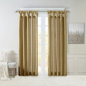 Twist Tab Lined Window Curtain Panel Bronze 50x84