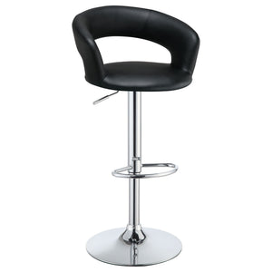 Bar Stool With Seat, 360 Degree Swivel, Height Adjustable Design - Black