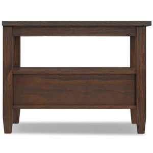 Warm Shaker - Narrow Side Table - Distressed Charcoal Brown