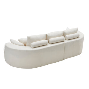 106 in. 2-Piece Fabric Cloud Curved Sectional Chenille Sofa with Chaise