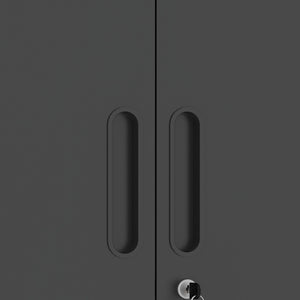 Metal Wall Mounted Tool Storage Cabinet With 2 Locking Doors, Adjustable Shelf, And Drawer