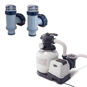 Sand Filter Pump w/ Timer Bundled w/ Plunger Valves Gaskets & Nuts (2 Pack)