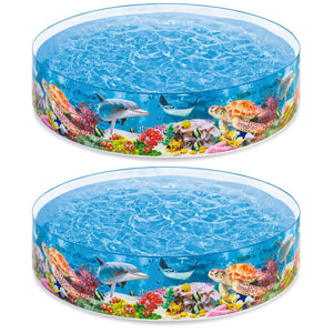 Intex SnapSet Kiddie 8 x 8 Foot Instant Swimming Pool, Deep Sea Blue (2 Pack)