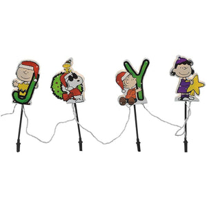 ProductWorks Peanuts 24 Inch Snoopy and 8 Inch Joy Pathway Markers Yard Decor