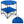 2-Tier Portable Picnic Table with Carrying Bag and 4 Cup Holders-Blue