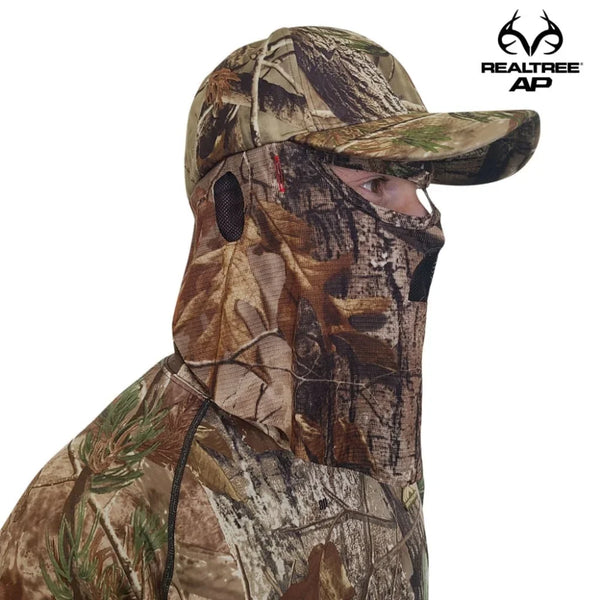 2-in-1 FRONT Face Mask and Camo Hat for Duck Hunting