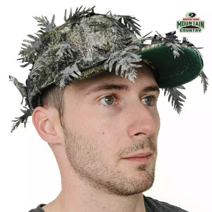 2-in-1 FRONT Leafy Face Mask and Camo Hat (Adj, OSFM) - TRAPSKI