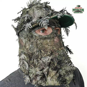 2-in-1 FRONT Leafy Face Mask and Camo Hat (Adj, OSFM) - TRAPSKI