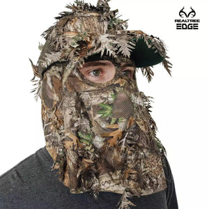 2-in-1 FRONT Leafy Face Mask and Camo Hat (Adj, OSFM) - TRAPSKI