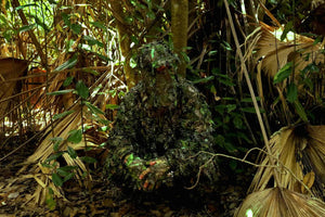 2-in-1 FRONT Leafy Face Mask and Camo Hat (Adj, OSFM) - TRAPSKI