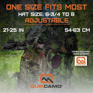 2-in-1 FRONT Leafy Face Mask and Camo Hat (Adj, OSFM) - TRAPSKI