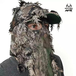 2-in-1 FRONT Leafy Face Mask and Camo Hat (Adj, OSFM) - TRAPSKI