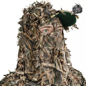 2-in-1 FRONT Leafy Face Mask and Camo Hat (Adj, OSFM) - TRAPSKI