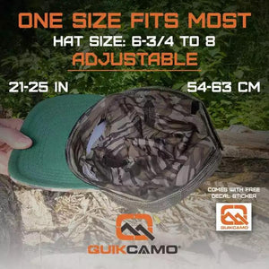 2-in-1 FRONT Leafy Face Mask and Camo Hat (Adj, OSFM) - TRAPSKI