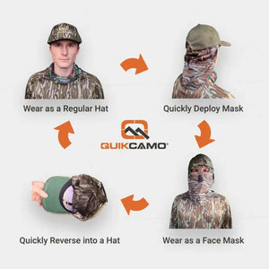 2-in-1 REAR Face Mask and Camo Hat (Fitted) - TRAPSKI