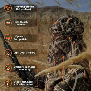 2-in-1 REAR Face Mask and Camo Hat (Fitted) - TRAPSKI