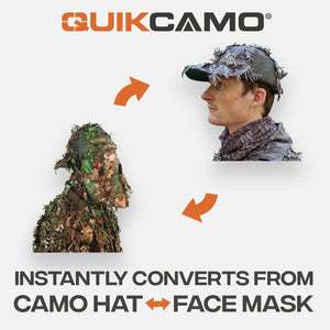 2-in-1 REAR Leafy Face Mask and Camo Hat (Fitted) - TRAPSKI