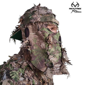 2-in-1 REAR Leafy Face Mask and Camo Hat (Fitted) - TRAPSKI