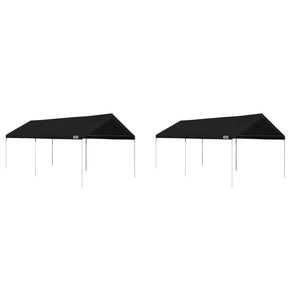 Caravan Canopy Domain 10 x 20 Foot Instant Canopy Tent Set, Black (2 Pack) - TRAPSKI