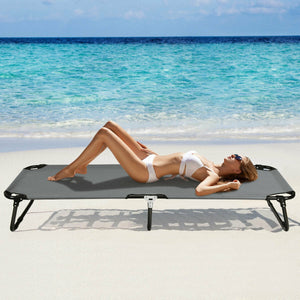 Outdoor Folding Camping Bed for Sleeping Hiking Travel-Black
